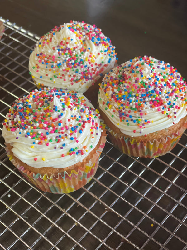 1 Dozen Funfetti Cupcakes with Vanilla Frosting