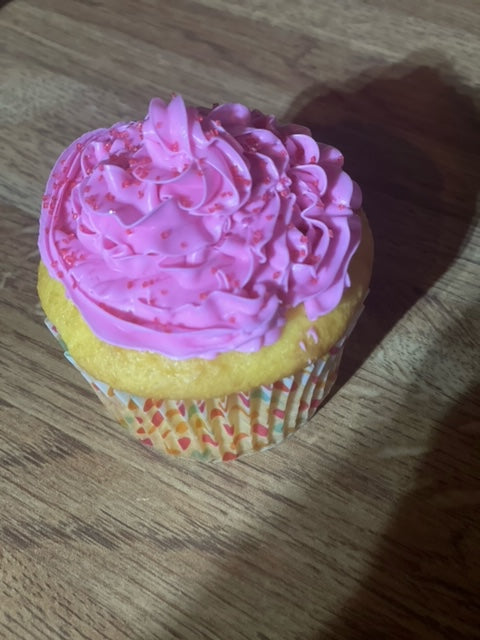1 Dozen Vanilla Cupcake with pink Frosting